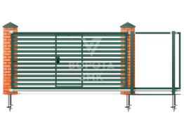 Ворота гаражные раздвижные 2200×2500 Алютех с приводом ЗМК-6855