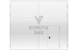 Противопожарные ворота с калиткой EI-60 5000×5000 ЗМК-4848