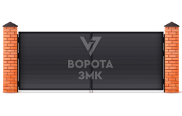 Распашные ворота двухстворчатые 2000×2750 ЗМК-4889